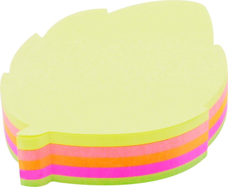 4A Shapes Sticky Notes,Leaf Shape,2.83 x 2.83 Inches,Neon Assorted,Self-Stick Notes,200 Sheets/Pad,1 Pad/Pack,4A 5061 - Image 2